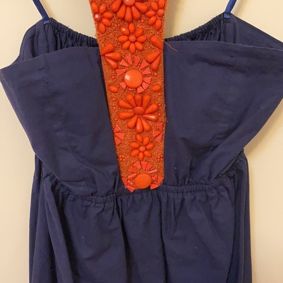 Judith March Navy Blue Beaded Halter Dress, Small Final Price - Picture 3 of 6